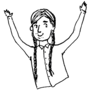 Hand drawn man with braids and a collared shirt